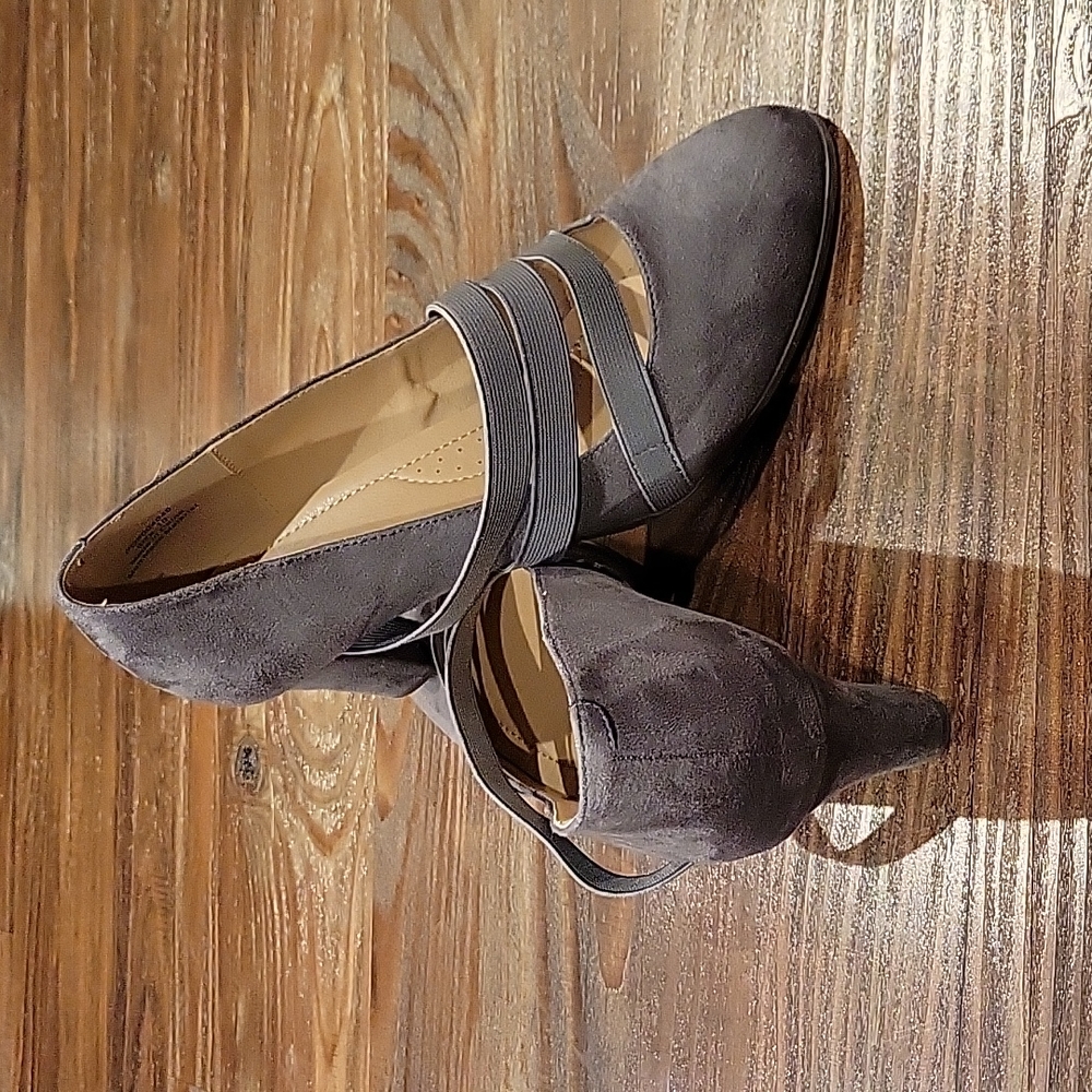 Gray suede shoes